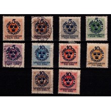 1916 - Sverige - AFA 77-86 - Frimærker - Landstorm I - Komplet sæt - Stemplet.